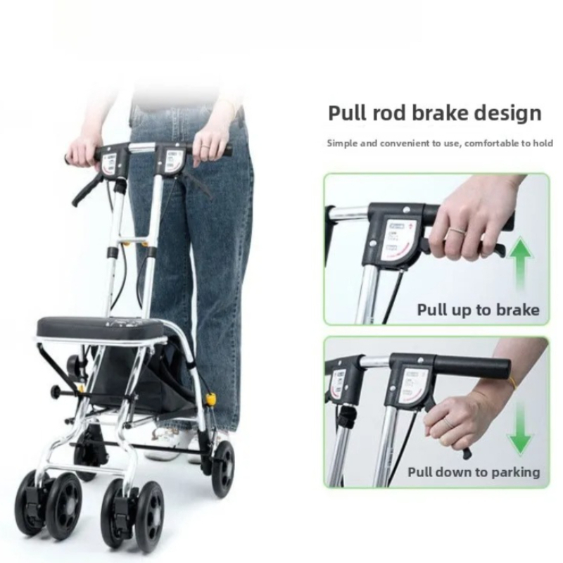 Folding Rollator Walker with S - đánh giá và giá Pull Cart Fold