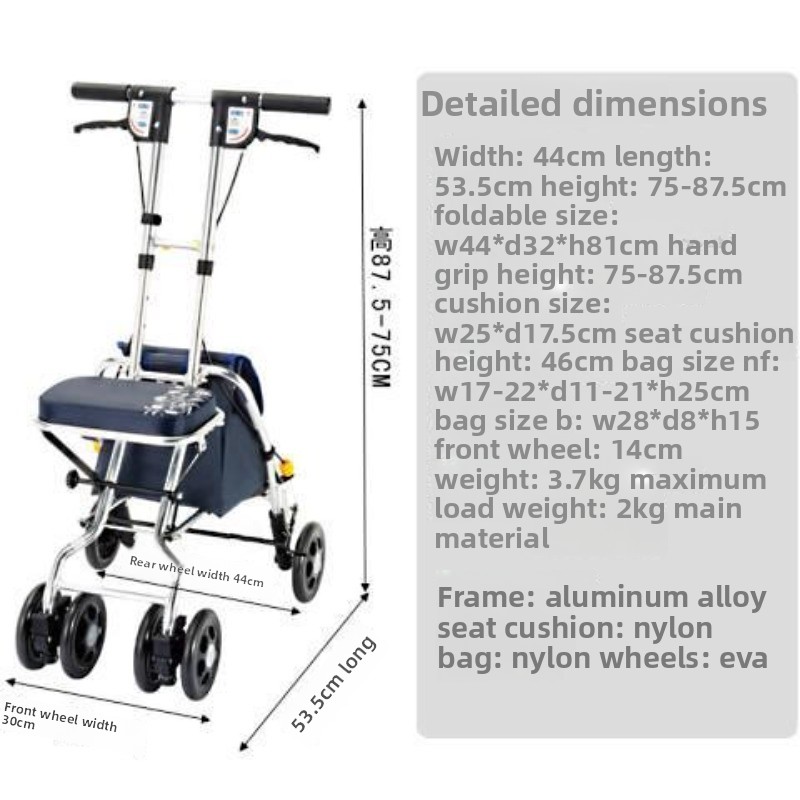 Folding Rollator Walker with S - đánh giá và giá Pull Cart Fold