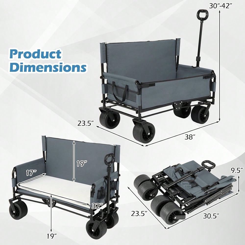 Wagon Bench Seat Combo, Collap - đánh giá và giá Pull Cart Fold