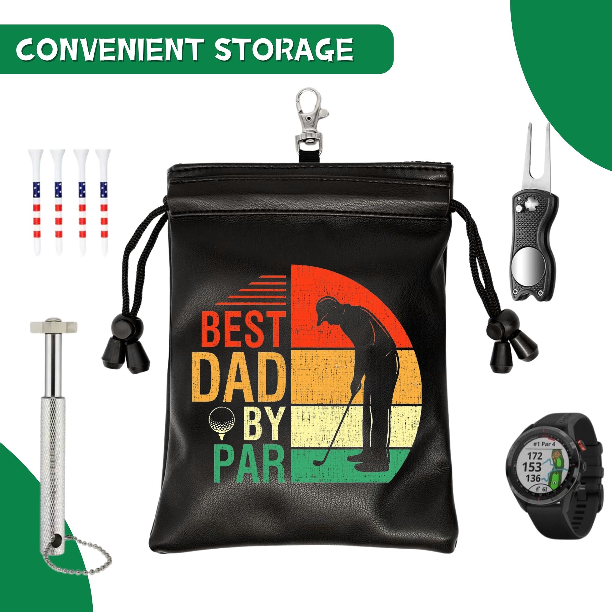 Funny Golf Tee Pouch Best Dad  - đánh giá và giá Golf Equipment Drawing